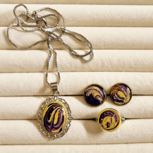 Pendant Set with Tops & Adjustable Ring