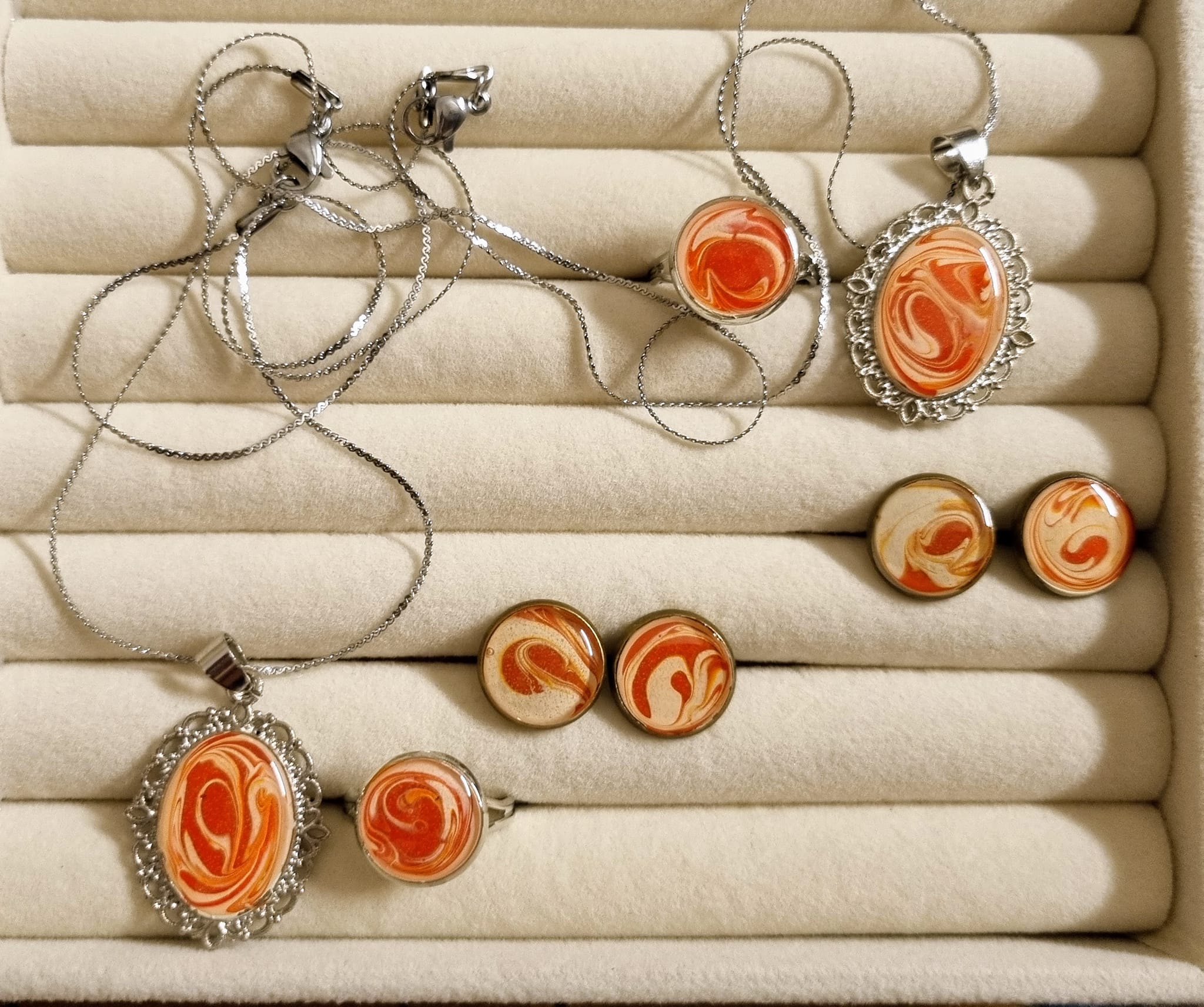 Pendant Set with Tops & Adjustable Ring  # 1