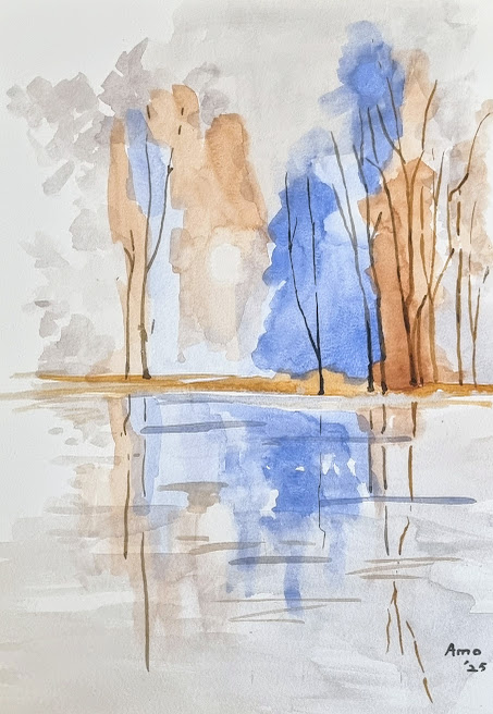 Stillness in Sepia and Blue