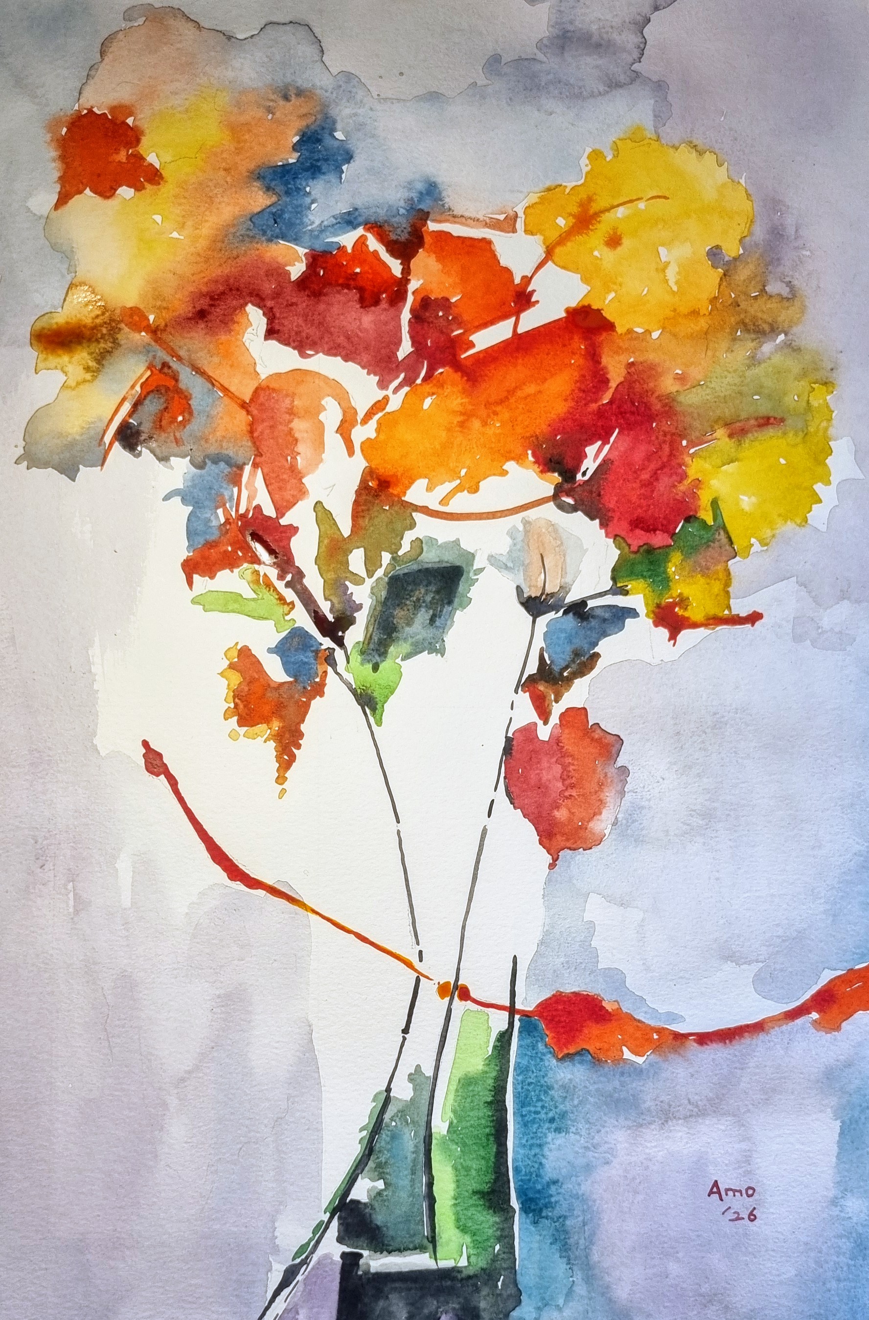 Light Study in Red & Ochre